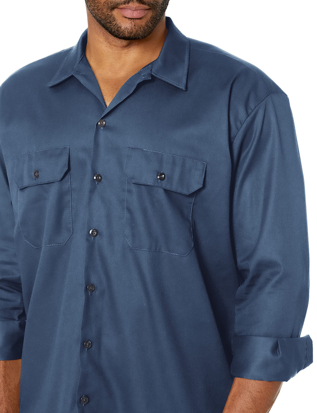 Dickies Mens Long Sleeve Work Shirt, Navy, Extra Large
