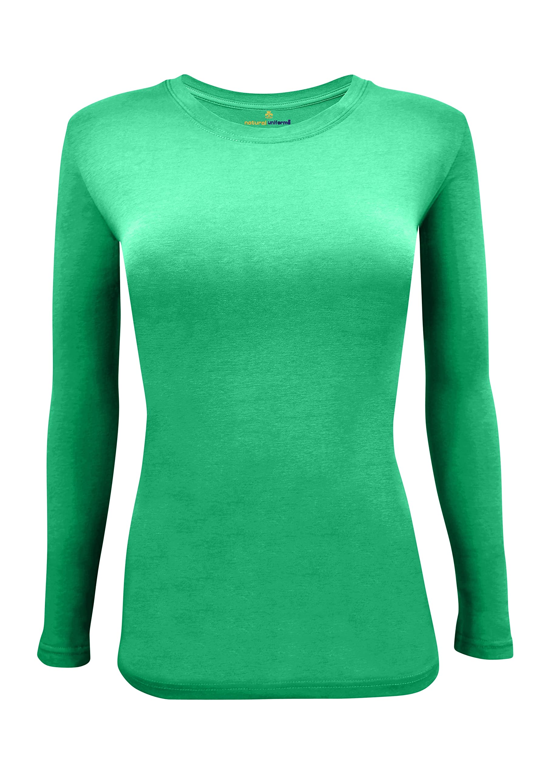 Natural Uniforms Womens Under Scrub Tee crew Neck Long Sleeve T-Shirt (green, X-Small)