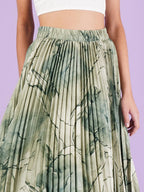 Kzully | Exquisite Marble Elegance A-Line Printed Midi Skirt For Women
