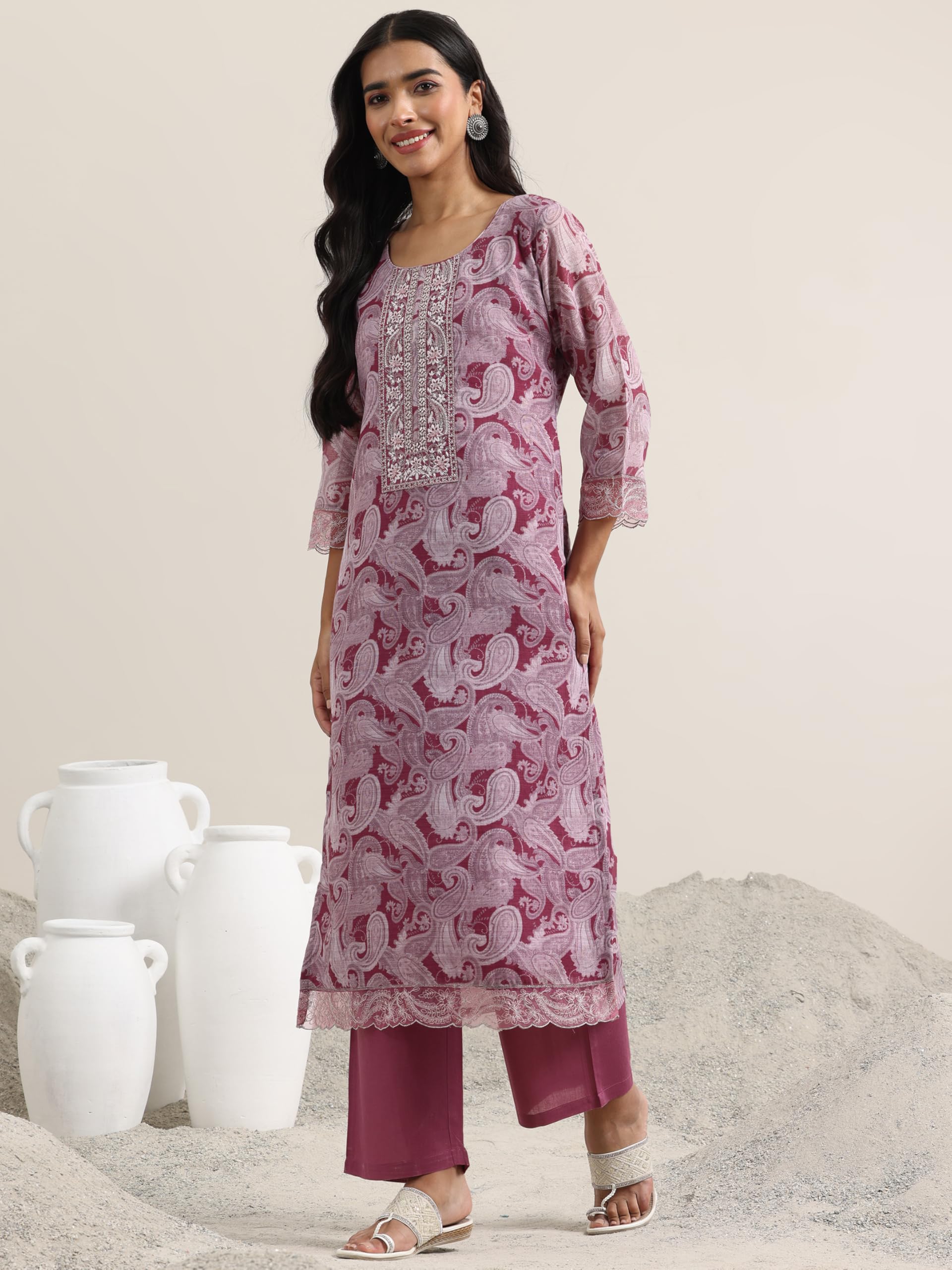 Libas WomenS Linen Kurta Set (99504