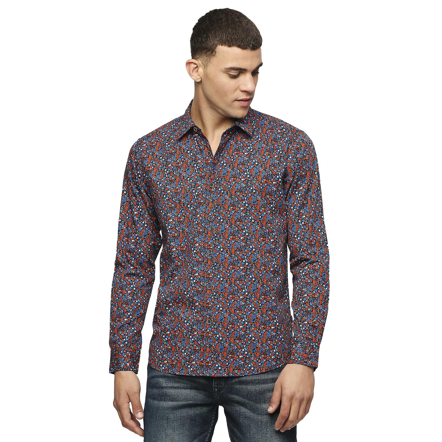 Pepe Jeans MenS Printed Regular Fit Shirt (Pm308462_Orange