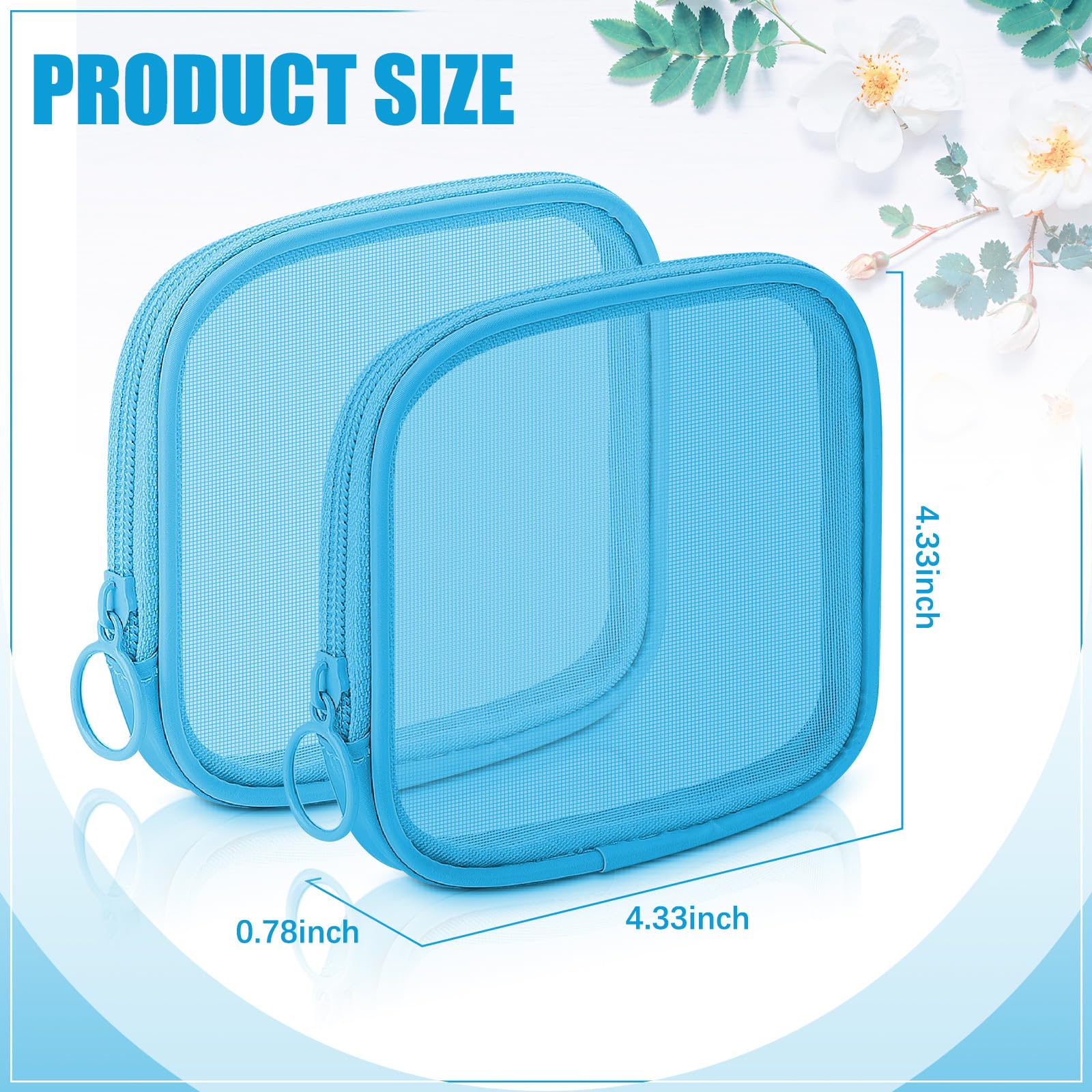 Weewooday 4 Pcs Mesh Makeup Bag Mesh Cosmetic Bag Travel Toiletry Bag Pouch with Zipper Mini Portable Makeup Cosmetic Travel Toi