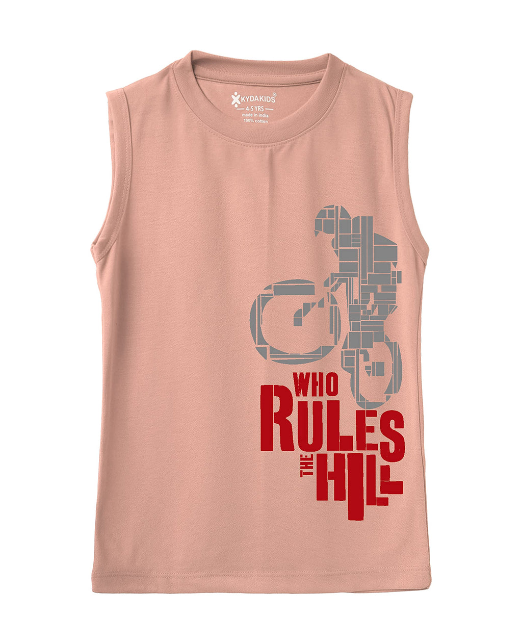 Kyda Kids Cotton Printed Summer Vests For BoyS (Pack Of 5) 3-4Years