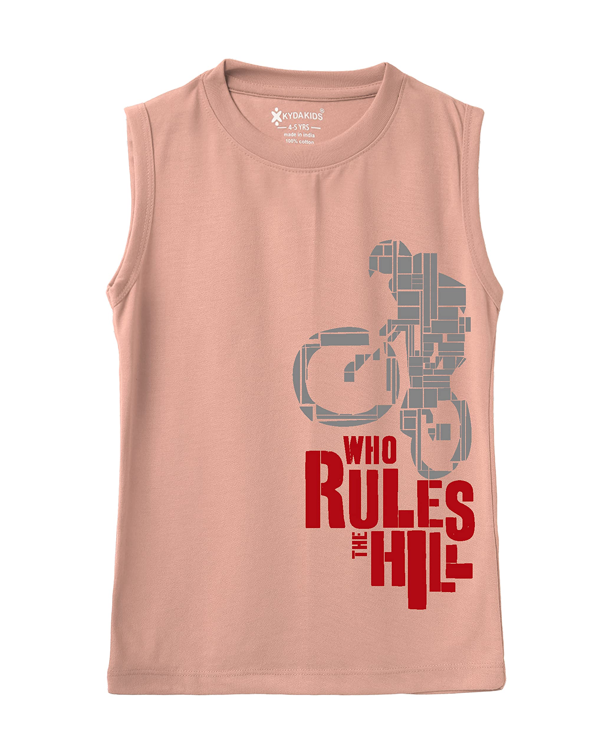 Kyda Kids Cotton Printed Summer Vests For BoyS (Pack Of 5) 3-4Years