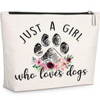 GevGuxLuo Dog Gifts for Dog Lovers, Dog Makeup Bag for Women with Mirror, Dog Birthday Gifts Ideas for Daughter Sister Bestie, C