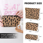 Gocvo 3 Pcs Makeup Bag Cosmetic Bag Set for Girls Women Travel Organizer Bathroom Toiletry Pouch Large Capacity Storage Bag (Leo