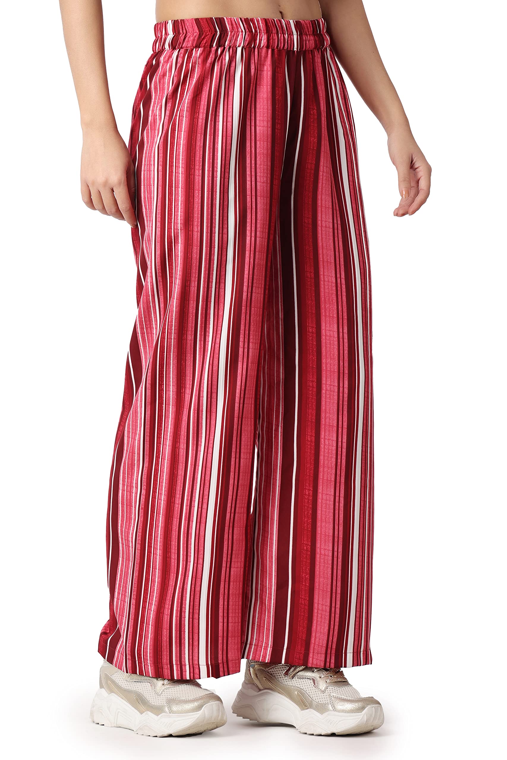 POPWINGS Casual Floral Printed Loose Fit Trousers for Women || Summer Wear Women Trousers Stylish Pull-On Women Trousers || Comf