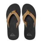 Quiksilver Men's Carver Suede 3 Point Flip Flop Athletic Sandal, Brown/Black/Brown, 14