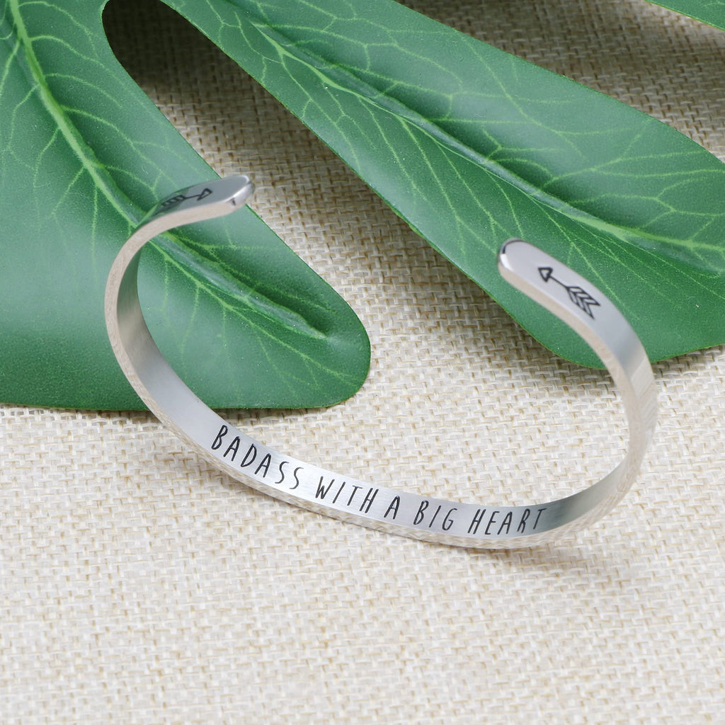 Inspirational Jewelry for Women Cuff Bracelet for Women Birthday Christmas Day Gifts Stainless Steel Jewlery Mantra with A Big H