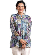 Libas WomenS Poly Chiffon A-Line Kurta (37164_Blue