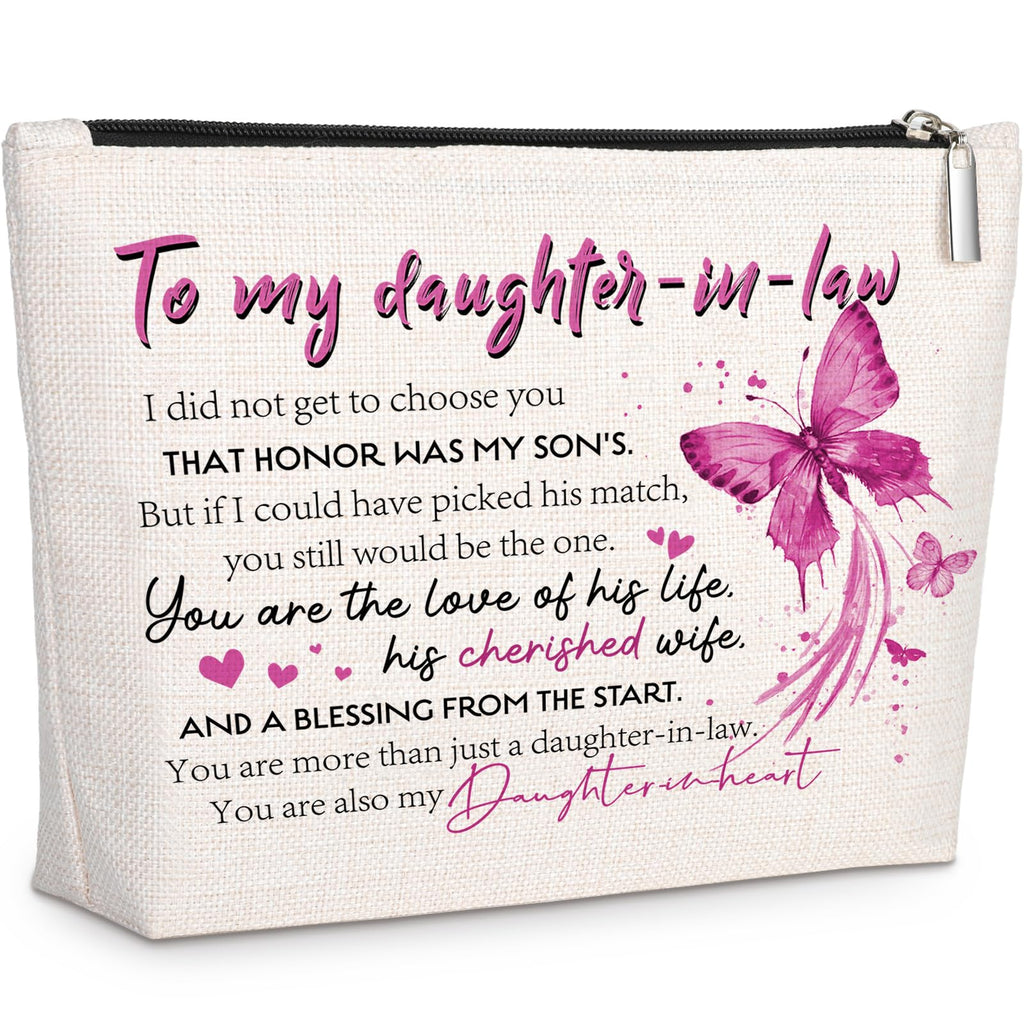 GevGuxLuo Daughter-in-Law Gifts, Makeup Bag Gifts for Daughter-in-Law, Daughter in law Birthday Gifts, Daughter-in-Law Gift for
