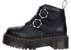 Dr. Martens Women's Devon Flower Ankle Boot, Black, 8