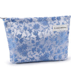 ZLFSRQ Daisy Flower Makeup Bag Travel Floral Cute Cosmetic Bags for Women Large Makeup Pouch Zipper Cosmetic Pouch for Purse Aes
