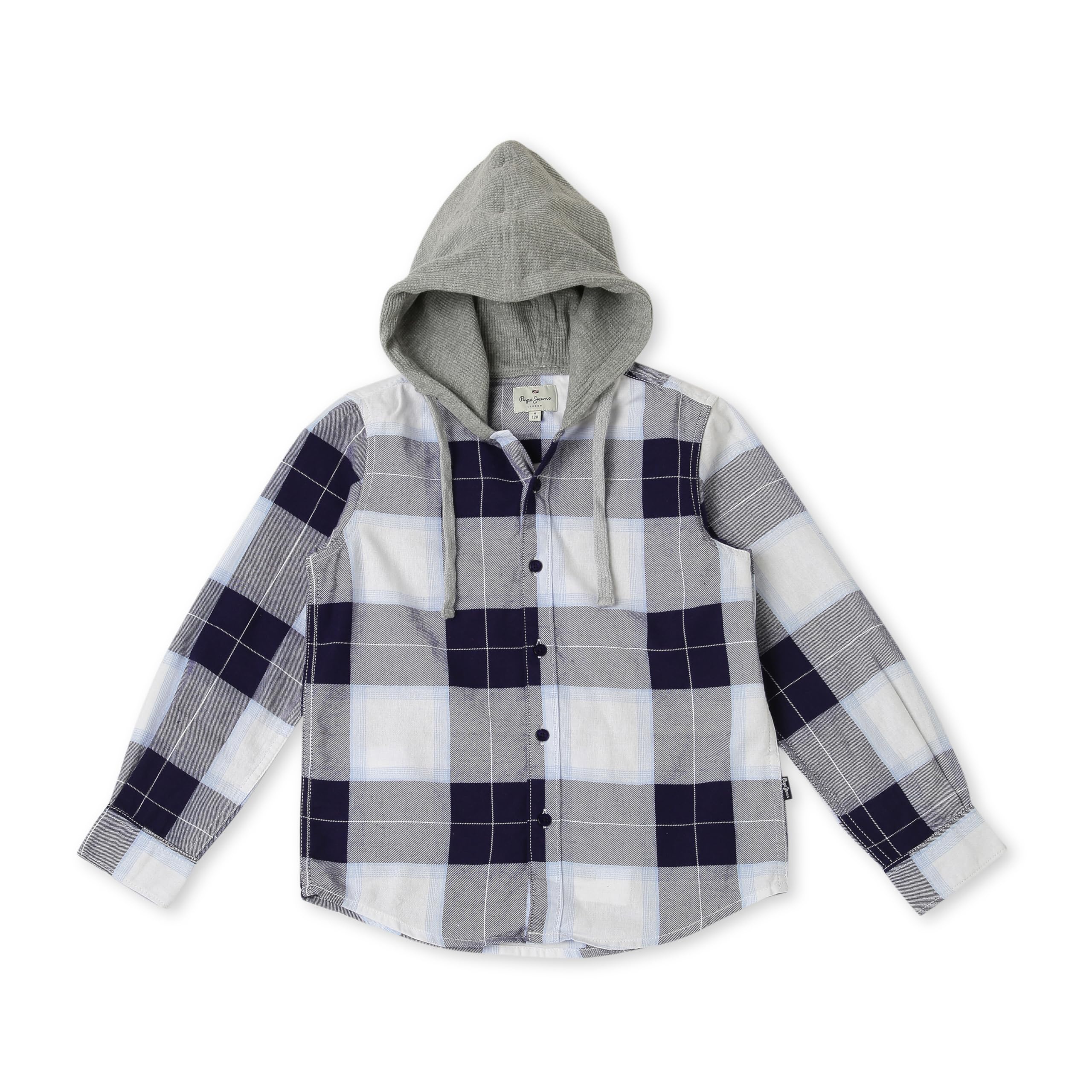 Pepe Jeans BoyS Cotton Hooded Neck Shirt (Pb302365_Blue_6)