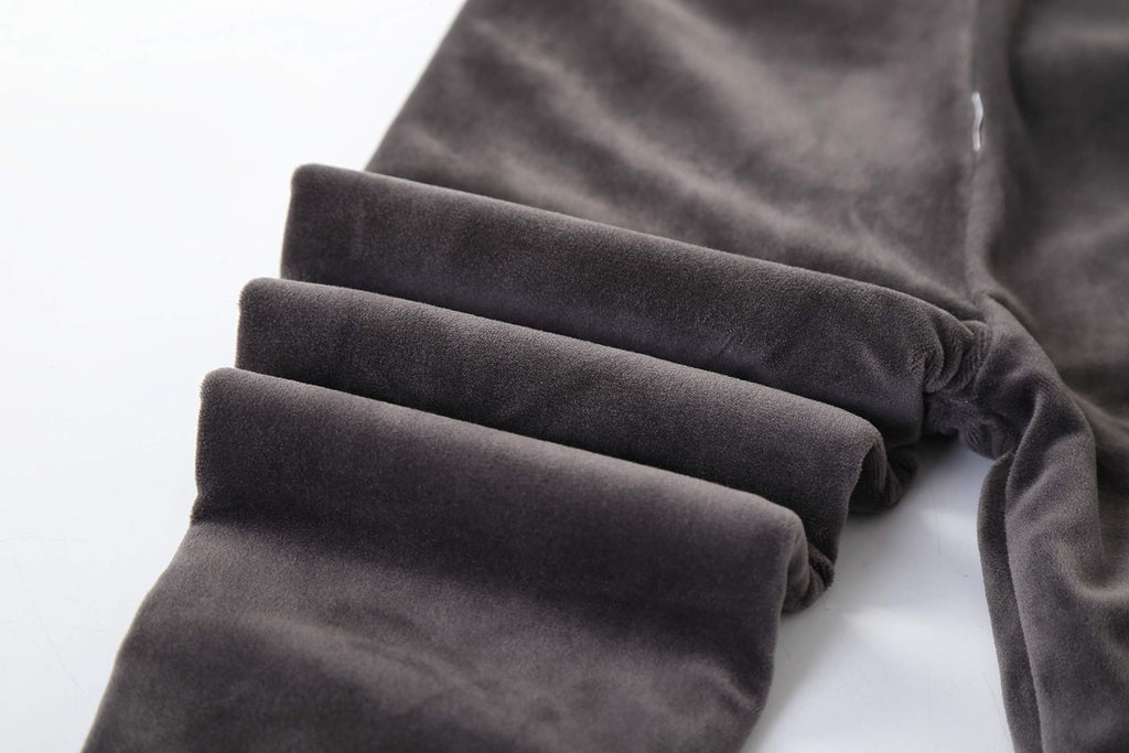 IRELIA Winter Girls Cotton Fleece Lined Leggings Pants Light Grey M
