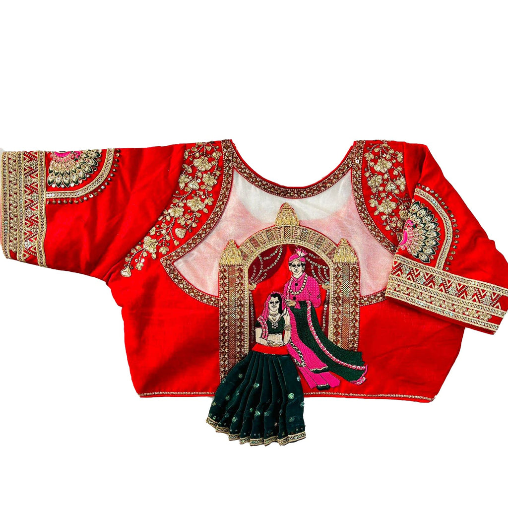 Pujia Mills WomenS Sequins Handwork WomenS Bridal Blouse Readymade Saree Blouse For Women Bridal Blouse For Wedding