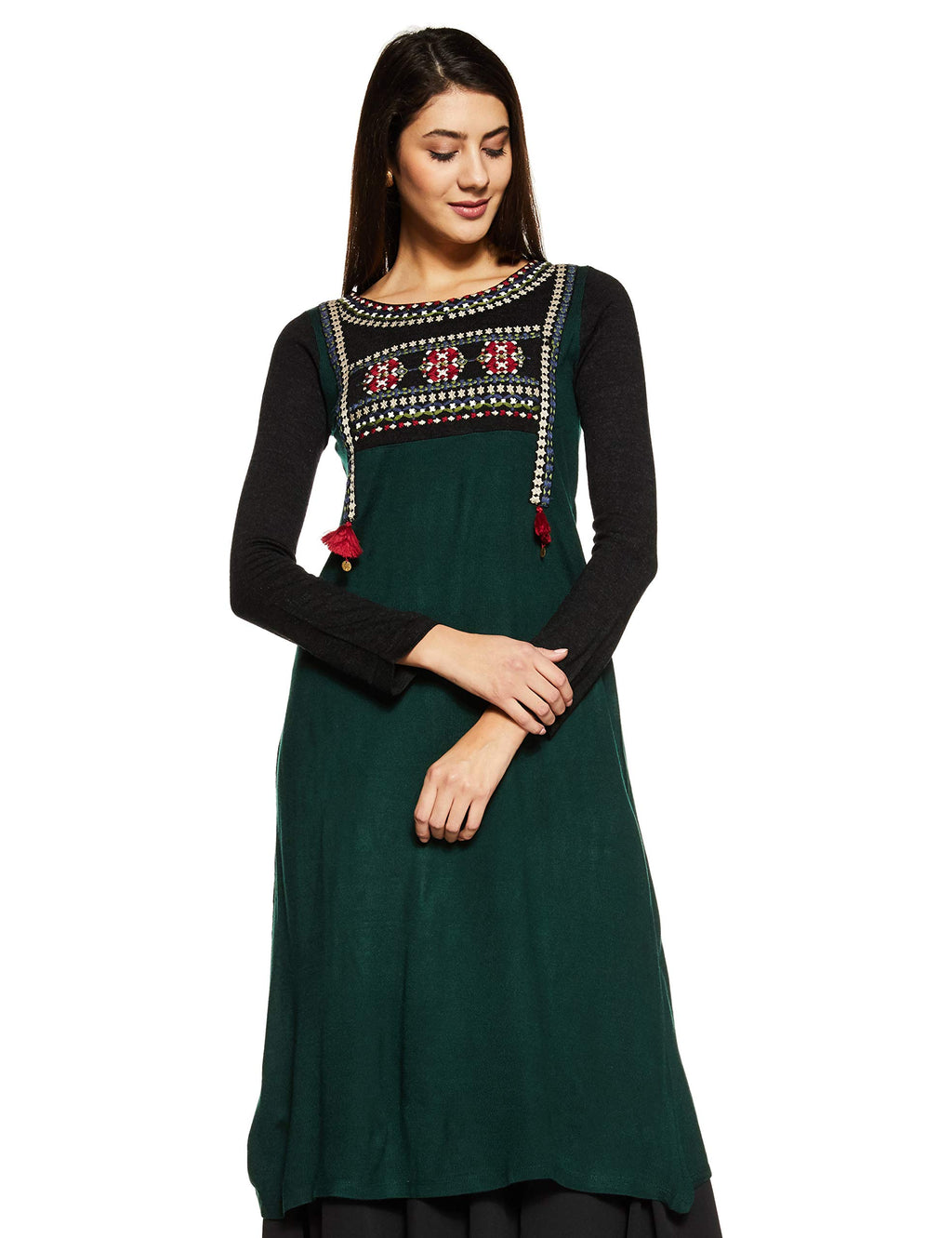 W For Woman Straight Winter Kurta (17No17690-66144_Pine Grove_8)