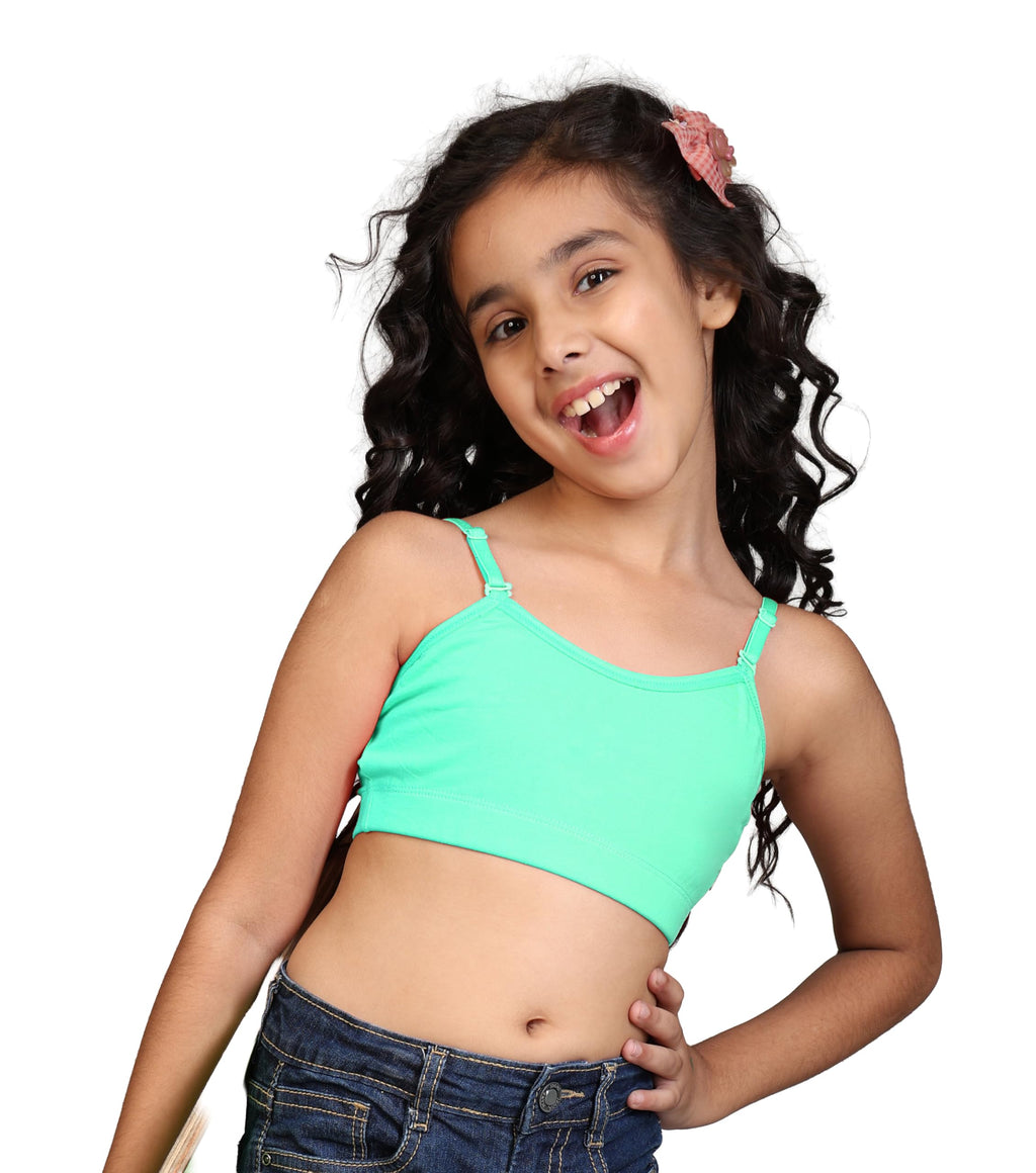 Kyda Kids Girls Antibacterial Cotton Solid Non Padded, Beginners Bra For Girls
