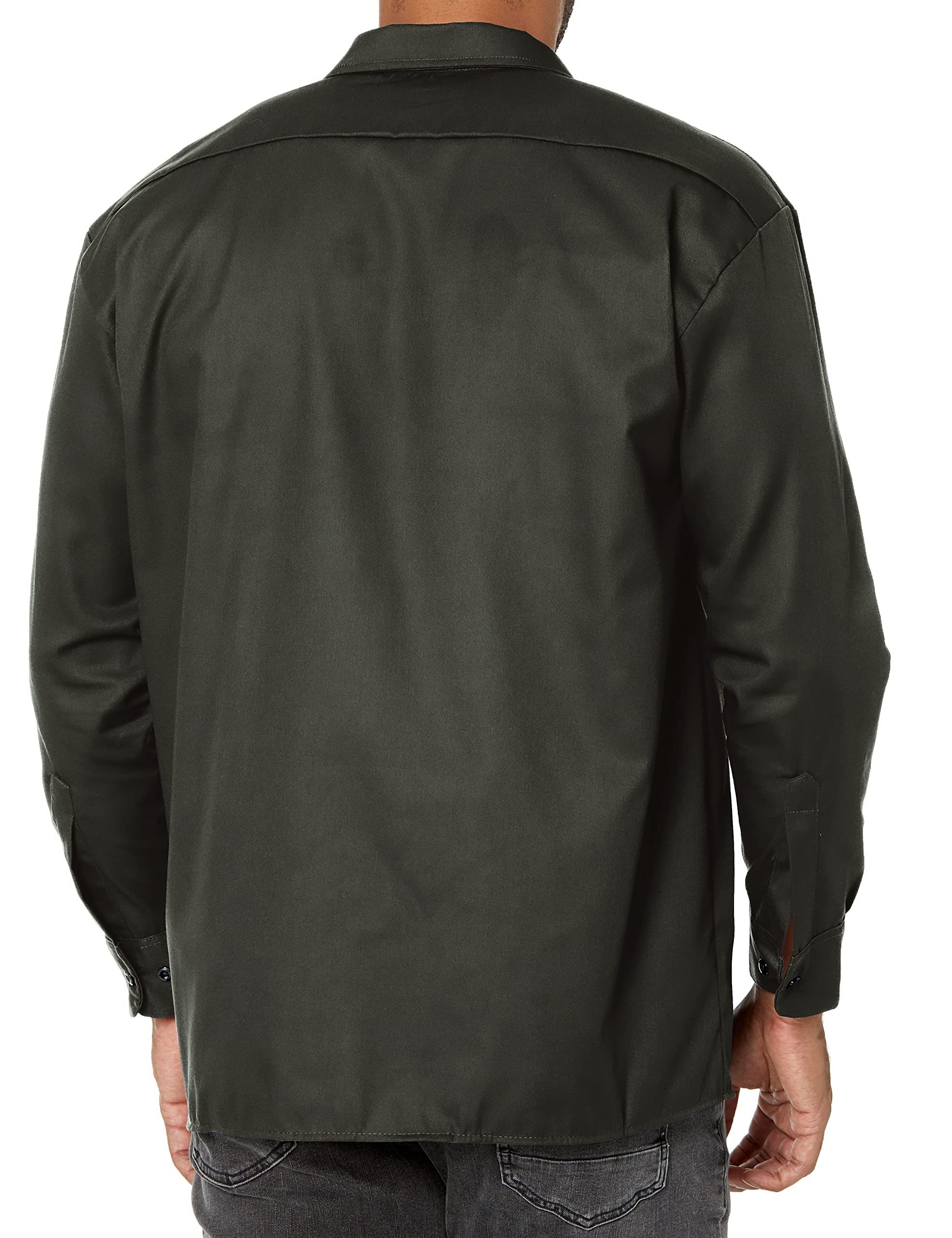 Dickies Mens Long Sleeve Work Shirt, Olive green, X-Large