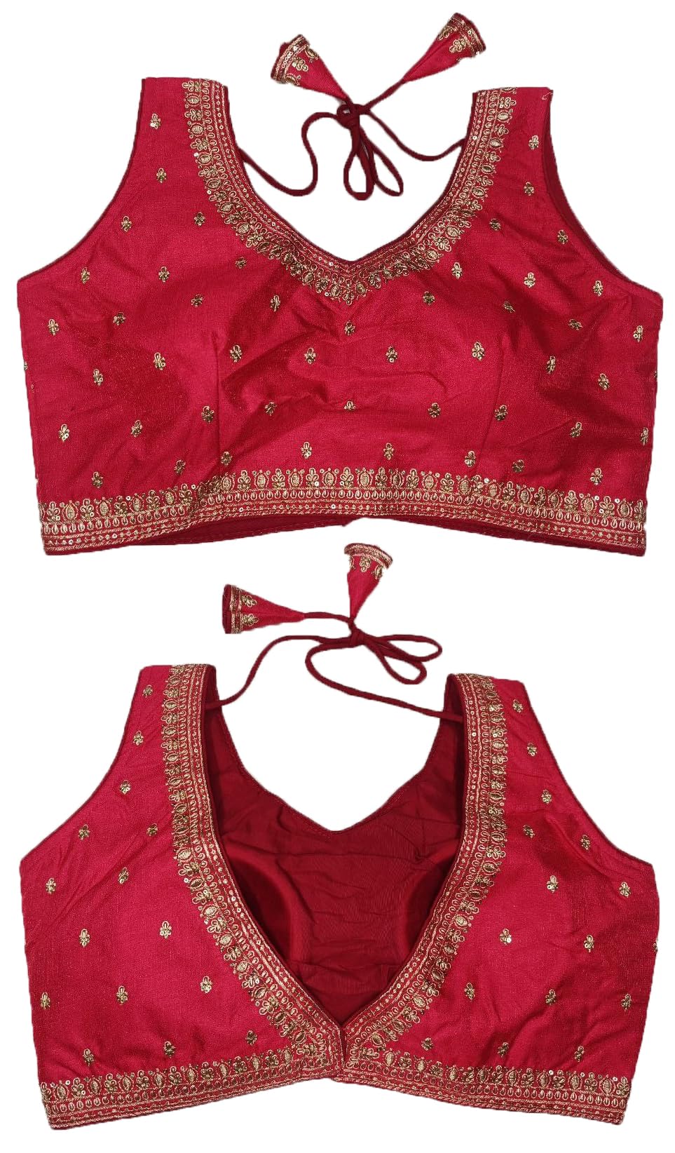 Pujia Mills WomenS Indian Ethnic Wear Designer Golden Zari Embroidery With Sequence Work V Neck Sleeveless Readymade Worked Sar