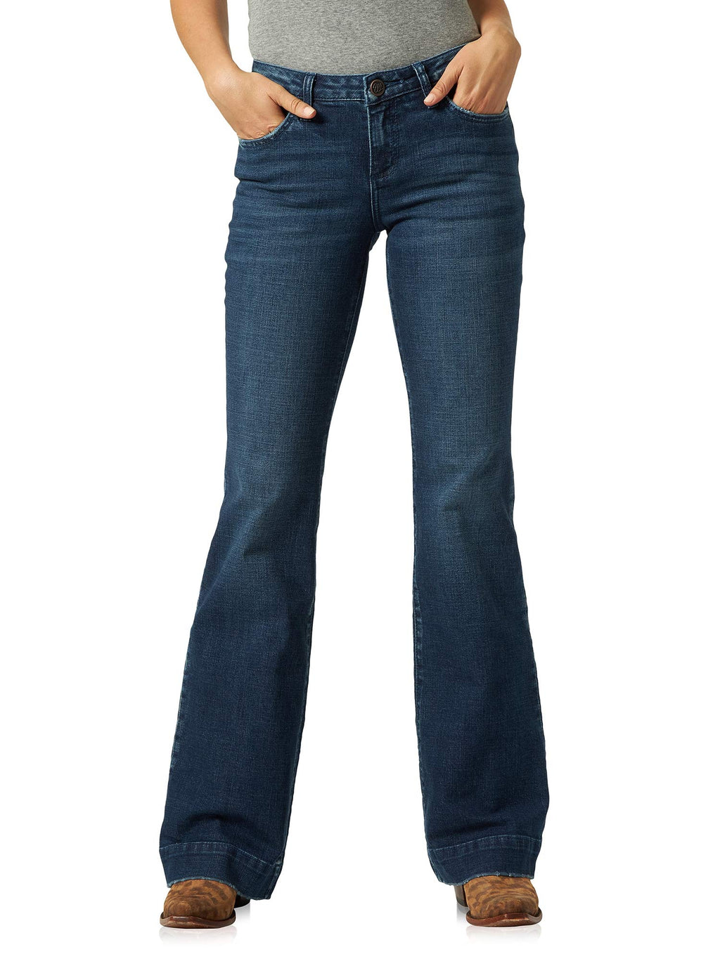 Wrangler womens Retro Mae Mid Rise Wide Leg Trouser Jeans, Sophia, 11 30 US