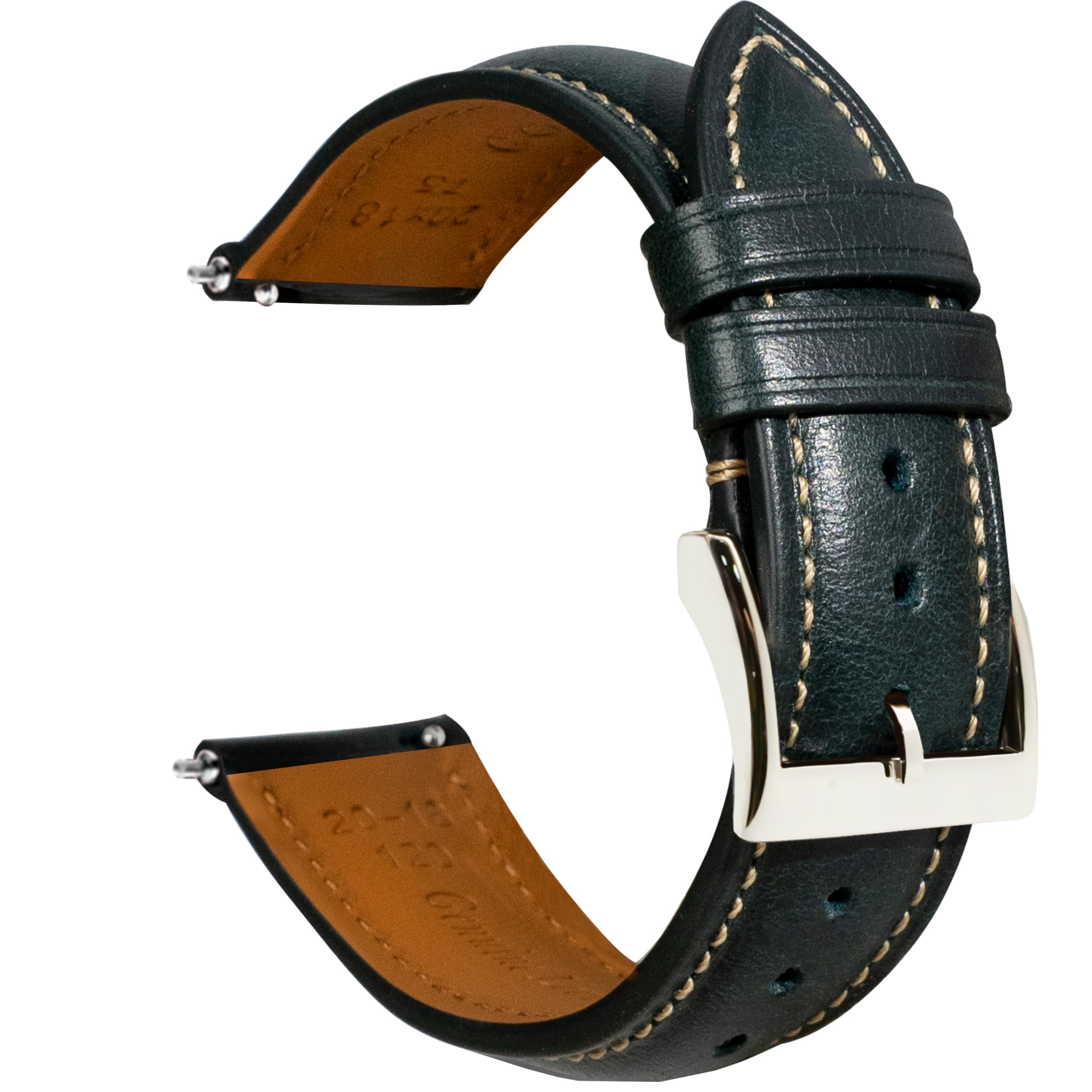 Gomvadr Quick Release Leather Watch Band 14mm 16mm 18mm 19mm 20mm 21mm 22mm 24mm,Vintage Oil Wax-tanned Pull-up Men's Watch Band