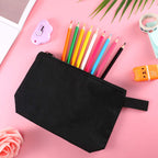 Weewooday 12 Pieces Canvas Makeup Bags for Women Plain Cosmetic Pouch with Zipper Blank DIY Bags for Travel Wedding Teacher Wome