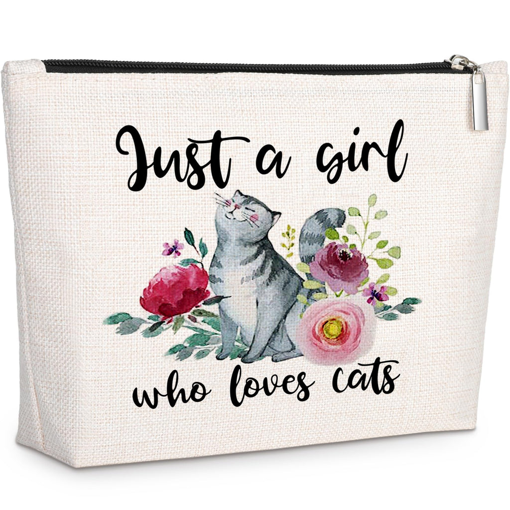 GevGuxLuo Cats Gifts for Cats Lover, Birthday Gift for Best Friend Sister, Cat Accessories, Animal Lovers Makeup Bag Zipper Purs