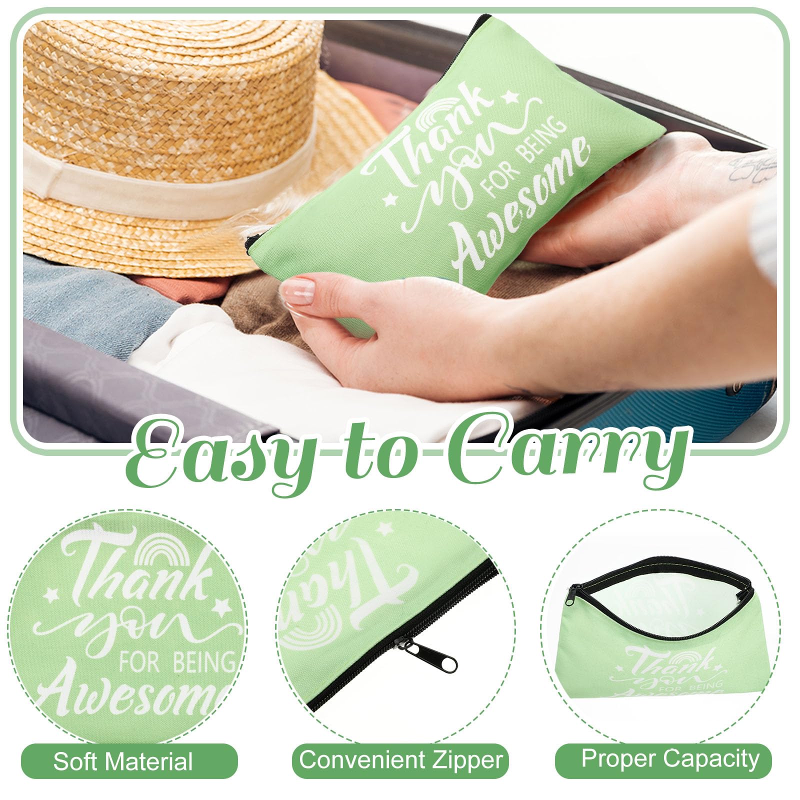 Reginary 20 Pieces Cosmetic Bag for Women, Roomy Makeup Bags with Zipper Toiletry Bag Pouch Travel Packing Accessory Organizer G