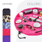 Lay-n-Go Cosmo Deluxe Drawstring Cosmetic Pouch & Makeup Bag Organizer, Toiletry Bag for Travel, Gifts, and Daily Use, 22 inch