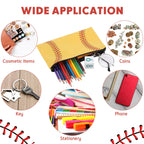 Eccliy 20 Pcs Sport Makeup Bag Sport Cosmetic Bag Canvas Gifts Softball Volleyball Football Baseball Tennis Accessories for Wome