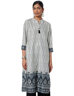 Soch Women Bandhani Print Kurta with Mandarin Collar