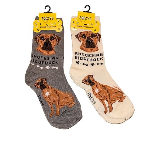 Foozys Unisex Crew Socks | Canine/Dog Collection | Rhodesian Ridgeback