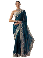 Libas Solid Organza Saree With Unstitched Blouse Piece