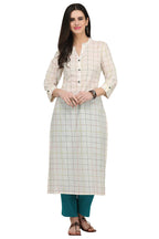 Gosriki Women'S Cotton Kurta (Kur190014-M_Medium_White)