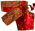 Vihu Fashion WomenS Flower Embroidery Sleeves Cut Work Readymade Saree Blouse