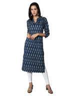 See Designs Blue, White Abstract Women'S Kurta_Sd1641L