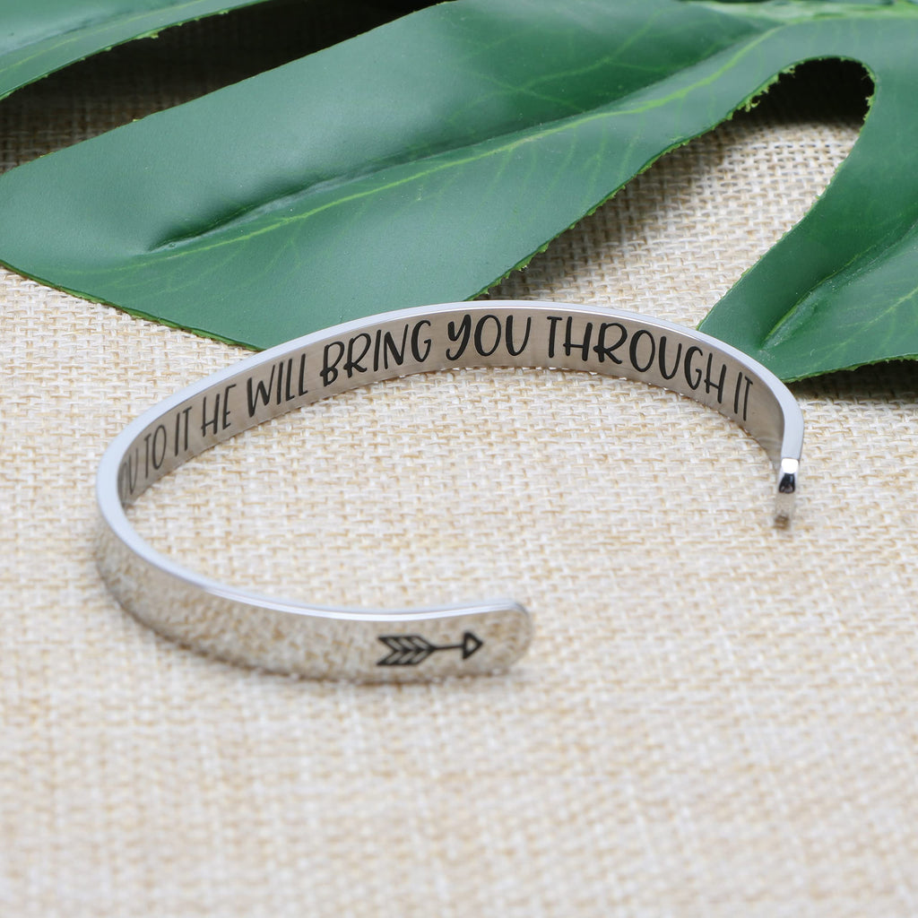 JoycuFF God Bracelets Christmas Birthday Thanksgiving Gifts Inspirational Cuff Bangle for Prayer Christs Bible Verse Message If