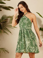 Rare WomenS Chiffon A-Line Above The Knee Dress (Ep8084_Olive