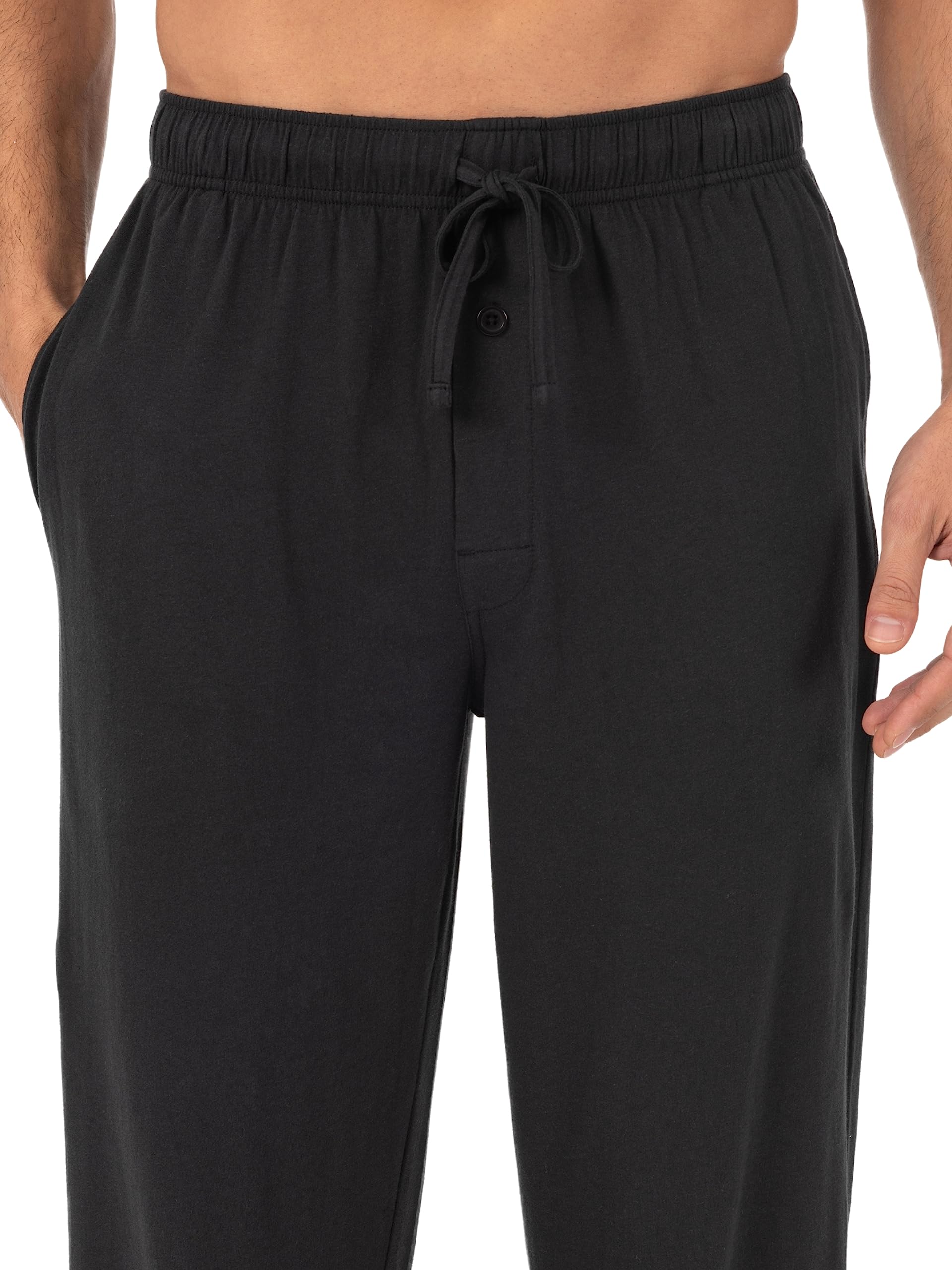 Fruit of the Loom Men's Extended Sizes Jersey Knit Sleep Pant, Black/Black (2-pack), 6X Plus