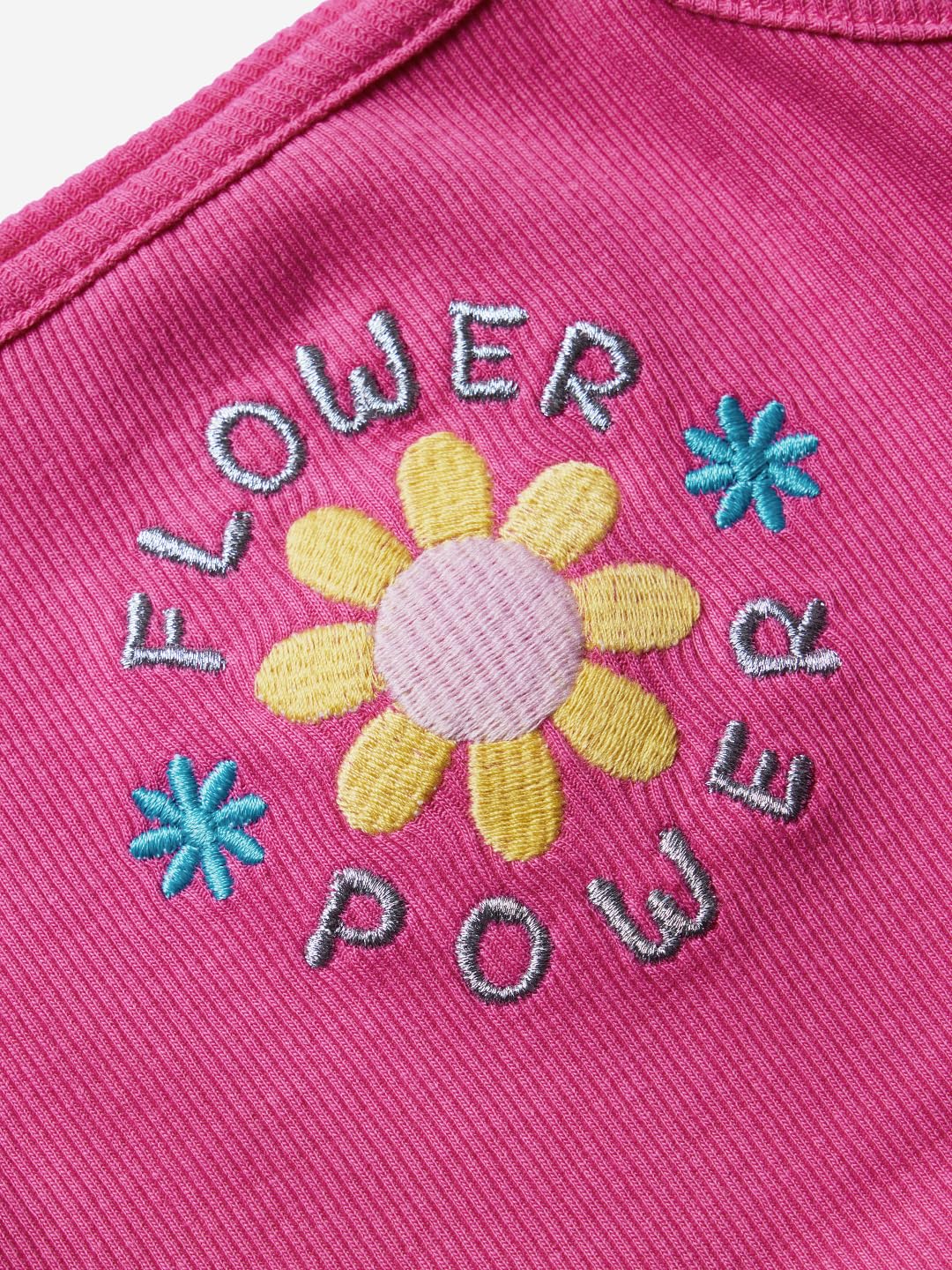 The Souled Store Official The Smurfs: Flower Power Girls Sleeveless Pink Cotton Tank Tops
