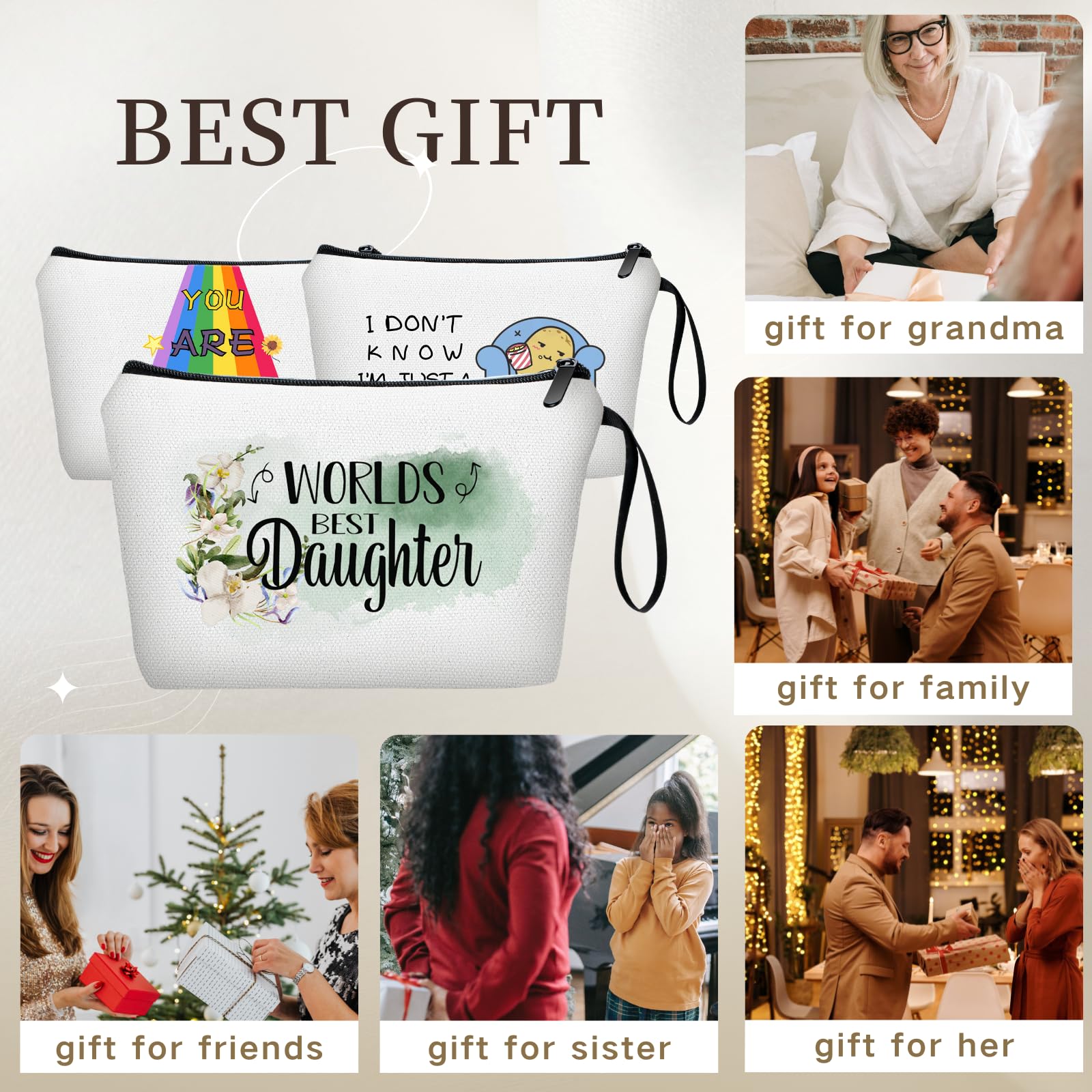 Daughter Gifts from Mom Daughter Gifts Gifts for Daughter Birthday Gift for Daughter Small Make Up Travel Cosmetic Bag Bridal Sh