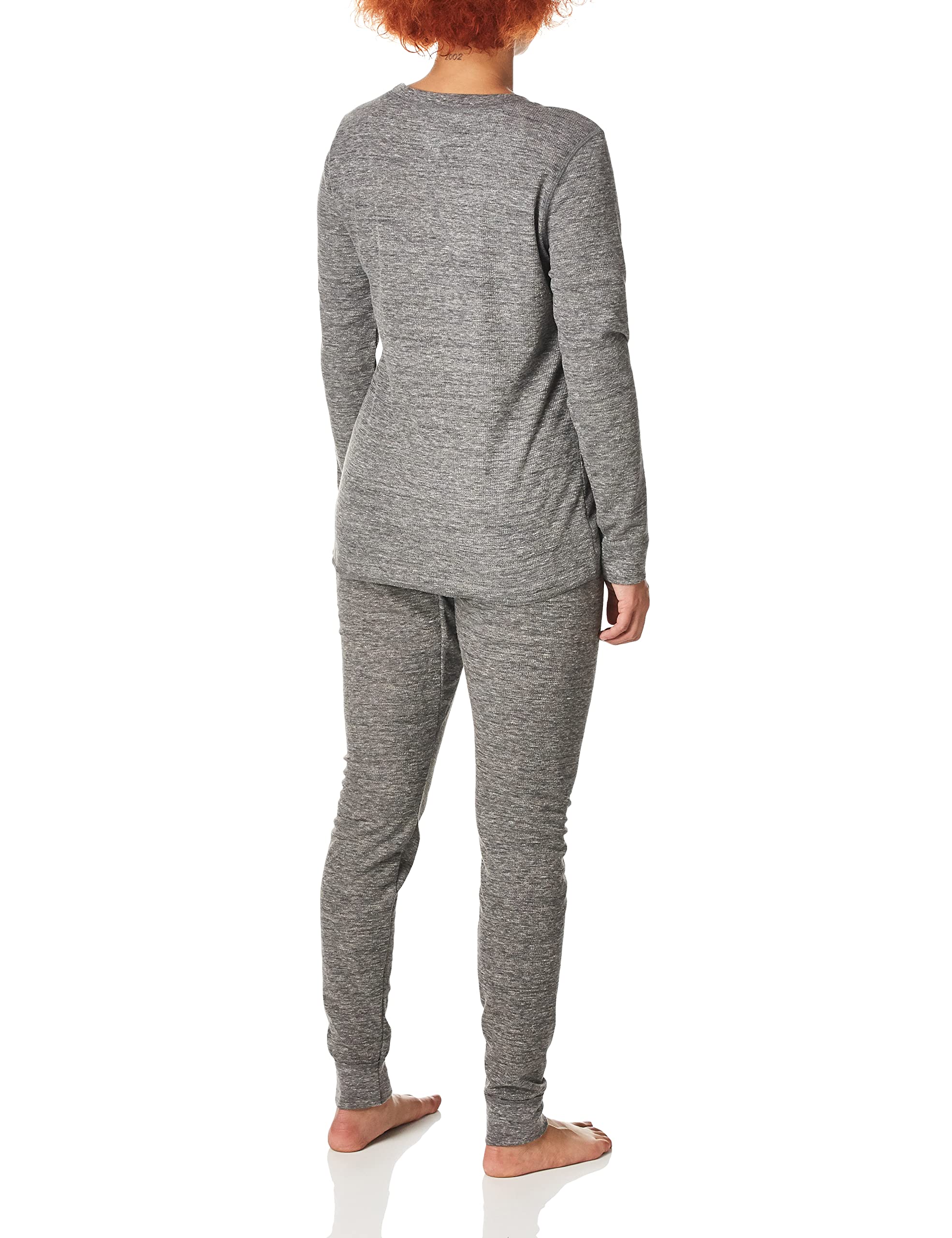 Fruit of the Loom Women's Micro Waffle Premium Thermal Set, Smoke Heather, Small