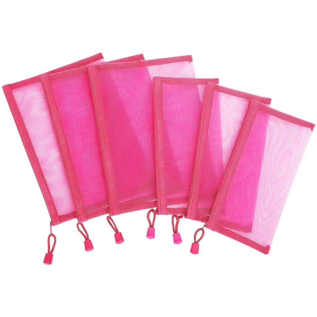 Sinzip 12 Pieces Zipper Nylon Mesh Pouch, Mesh Cosmetic Bags Makeup Bags Pencil Case, Multipurpose Travel Bags for WB06 Wb06