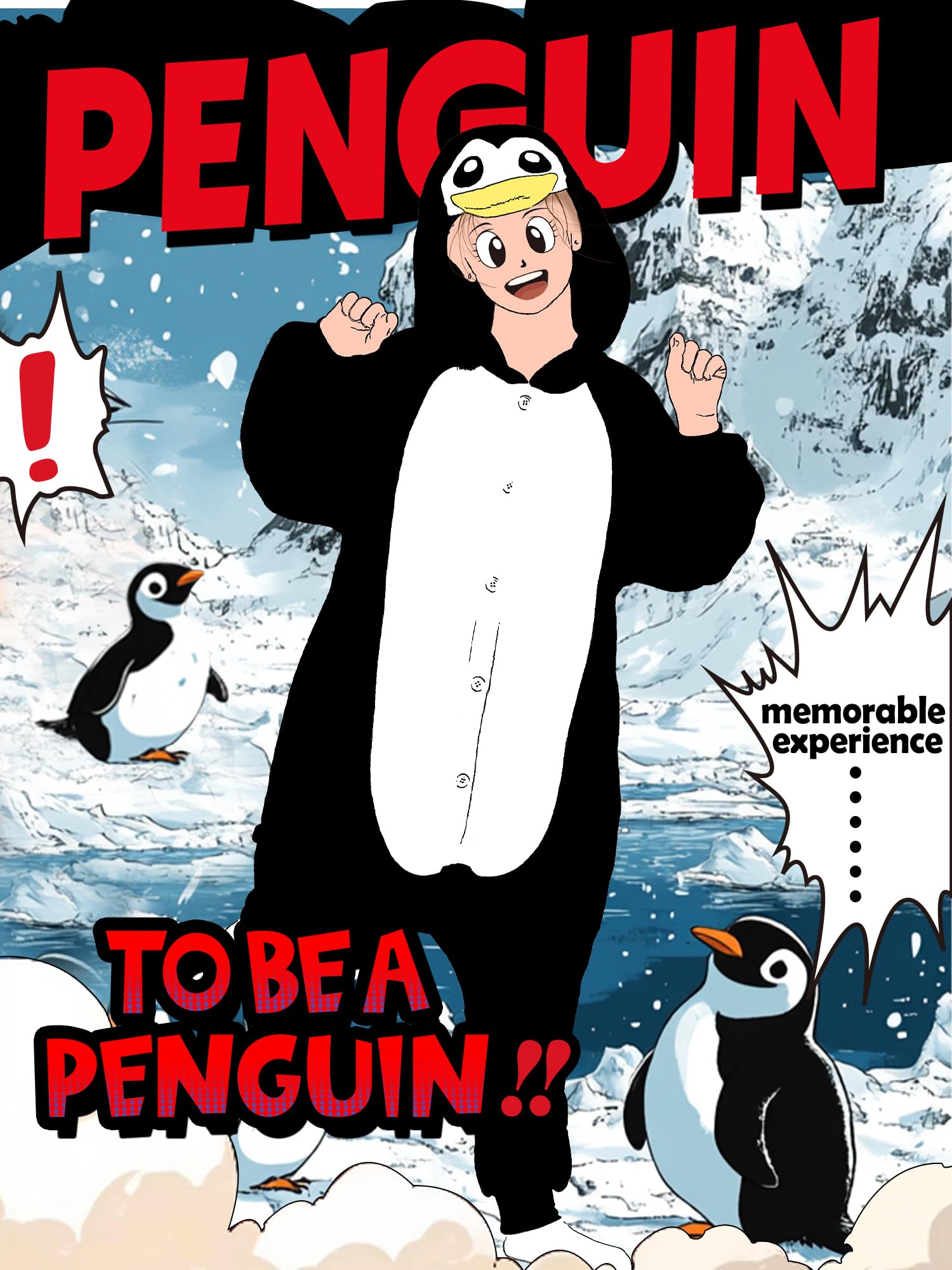 CANASOUR Peguin Onesie Kids Halloween Cosplay Costume Girls One Piece Pjs Anime Unisex Hoodie Pajamas Black For 10-12 Years Boys