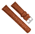 16mm Toffee Brown - BARTON Alligator Grain - Quick Release Leather Watch Bands