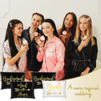 8 Pieces Bridesmaids Wedding Bridal Makeup Bag Cosmetic Canvas Bag Matron of Honor Print Cosmetic Bag for Women Brides Bridesmai