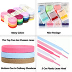 Puzeam Upgrade Tight Weave Flat Shoelaces 28 Colors 5/16 Wide Shoe Laces for Sneakers-Snow White -100