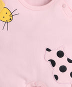 Bumzee Pink Girls Half Sleeves Thigh Length Romper Age - 6-9 Months (Peb8044D-Pnk)