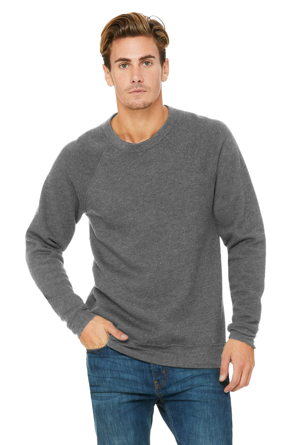 Unisex Sponge Fleece crewneck Sweatshirt - DK gRY MRBLE FLc - M(D0102H7W1WX)